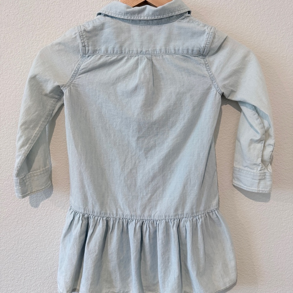 Polo Ralph Lauren Girls Chambray Drop Waist Dress Sz 5 | Quiet Luxury Coastal - Picture 2 of 8